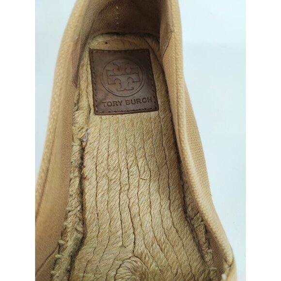 Tory Burch Women's Dulce de Leche Beige Canvas Espadrille Flats Size 8M US - Picture 9 of 9